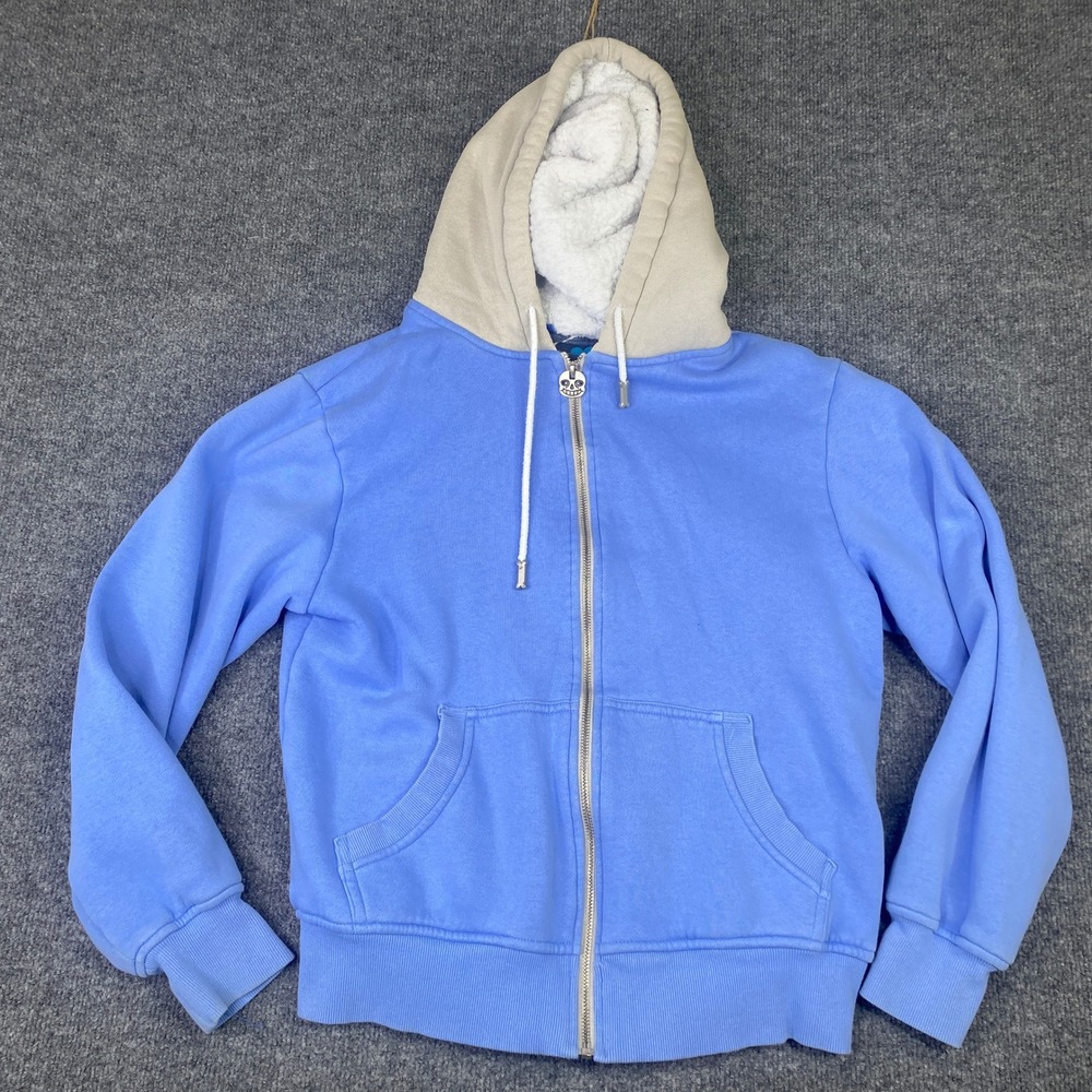 Fangamer Undertale Sans Hoodie Light Blue Sherpa Lined Zip Up XS Toby Fox